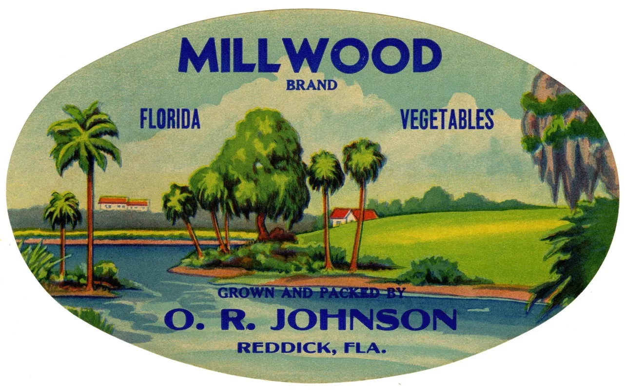 Millwood Brand Florida Vegetables Label