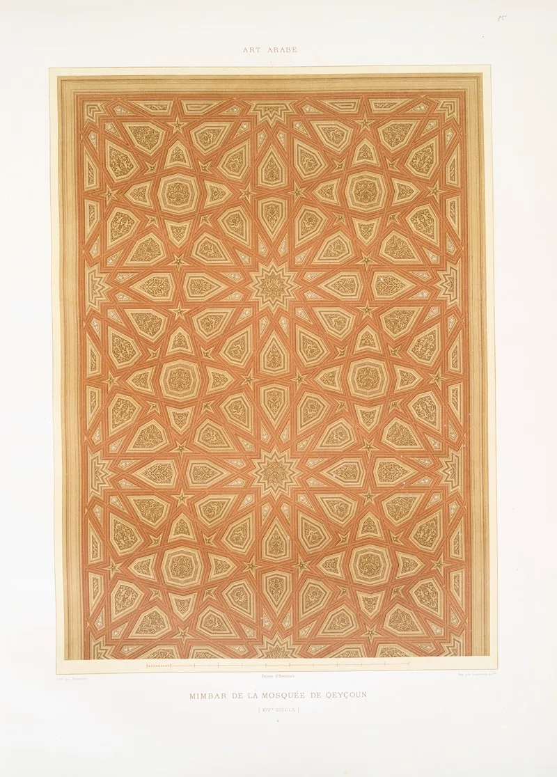 Mimbar De La Mosquee Del Nesfy Qeycoun Xive Siecle 4 by Émile Prisse d'Avennes - Canvas Print