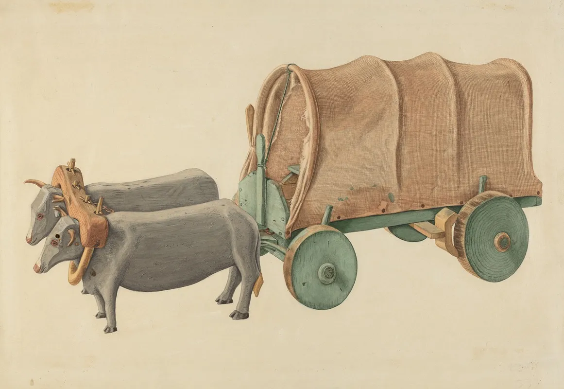 Miniature Oxcart by Eugene Bartz - Canvas Print
