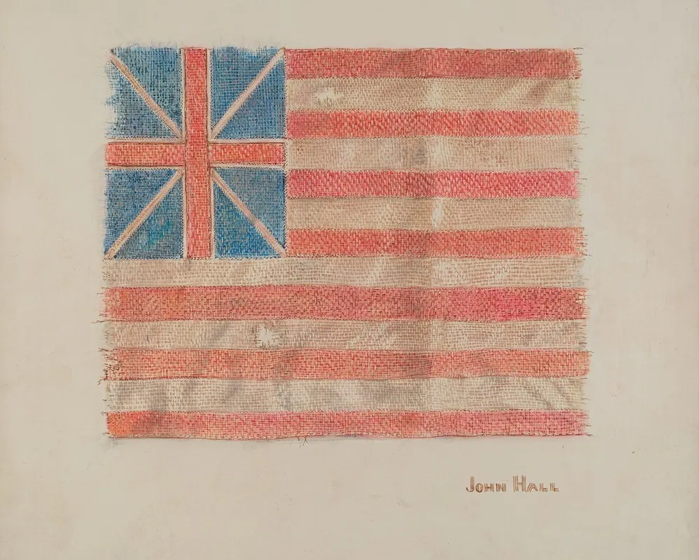 Miniature Revolutionary Flag by John Hall - Canvas Print