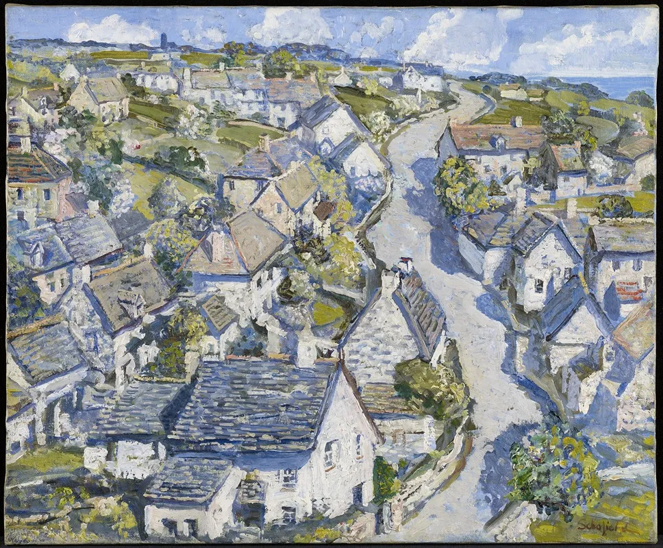 Mining Village In Cornwall by Walter Elmer Schofield - Canvas Print