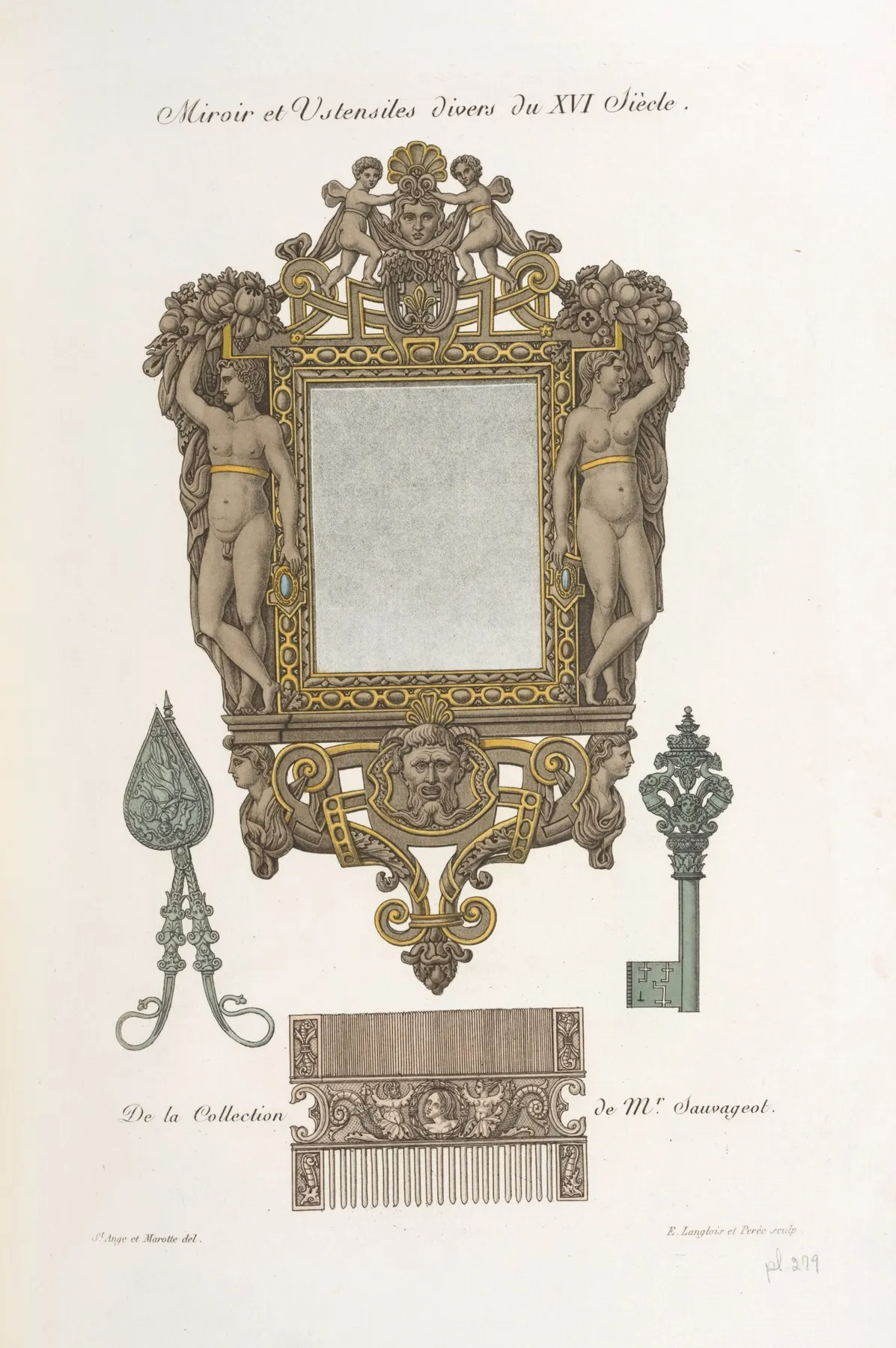 Miroir Et Ustensiles Divers Du Xvi Siecle