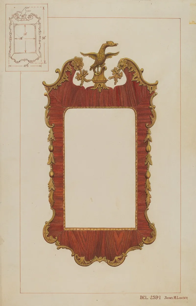 Mirror Chippendale Style by James M. Lawson - Canvas Print
