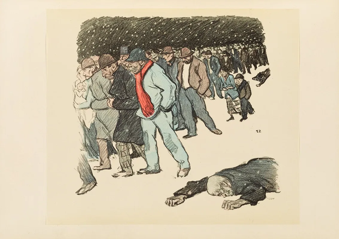 Misery In The Snow by Théophile Alexandre Steinlen - Canvas Print
