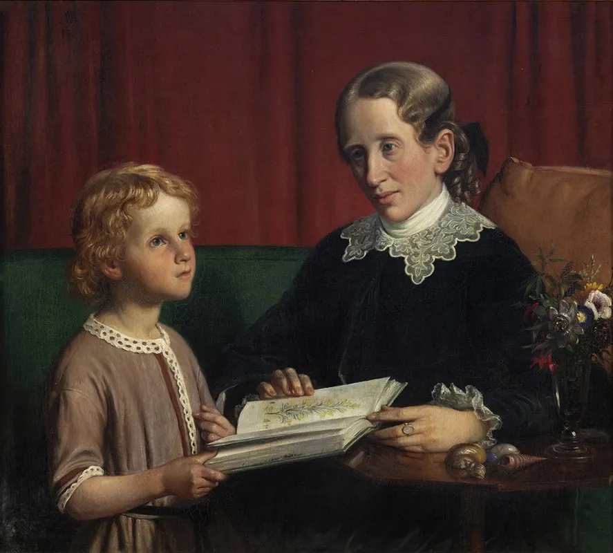 Miss Annette Hage 1814 1857 Shows Her Nephew Hother Hage 1849 1904 A Book On Plants