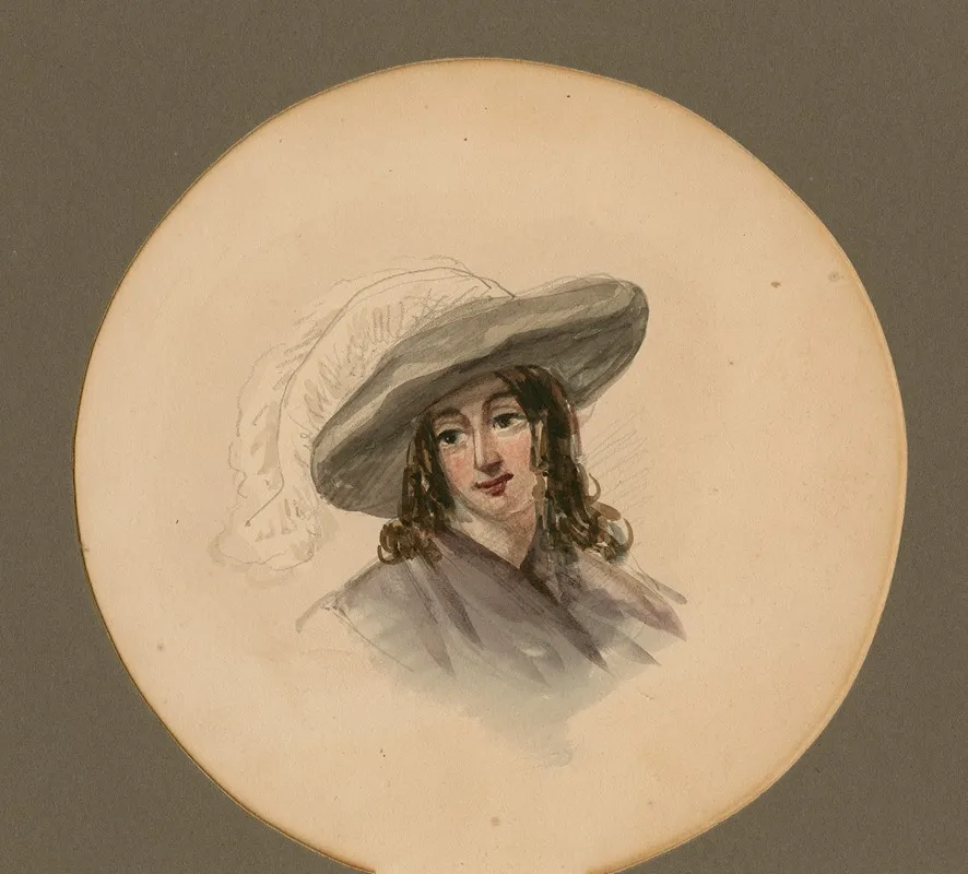 Miss Johnston In A Large Plumed Hat