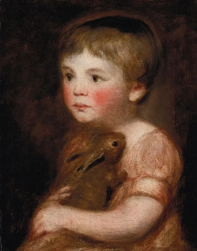 Miss Lewis With A Rabbit by John Constable - Canvas Print