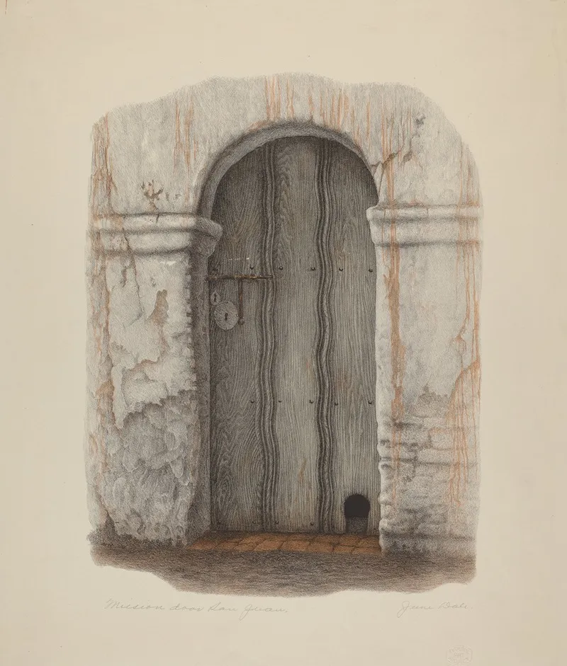 Mission Door San Juan by June Dale - Canvas Print