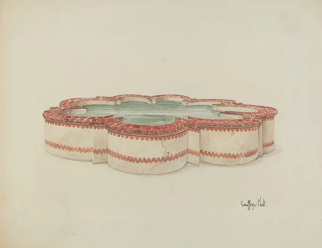 Mission Fountain by Geoffrey Holt - Canvas Print