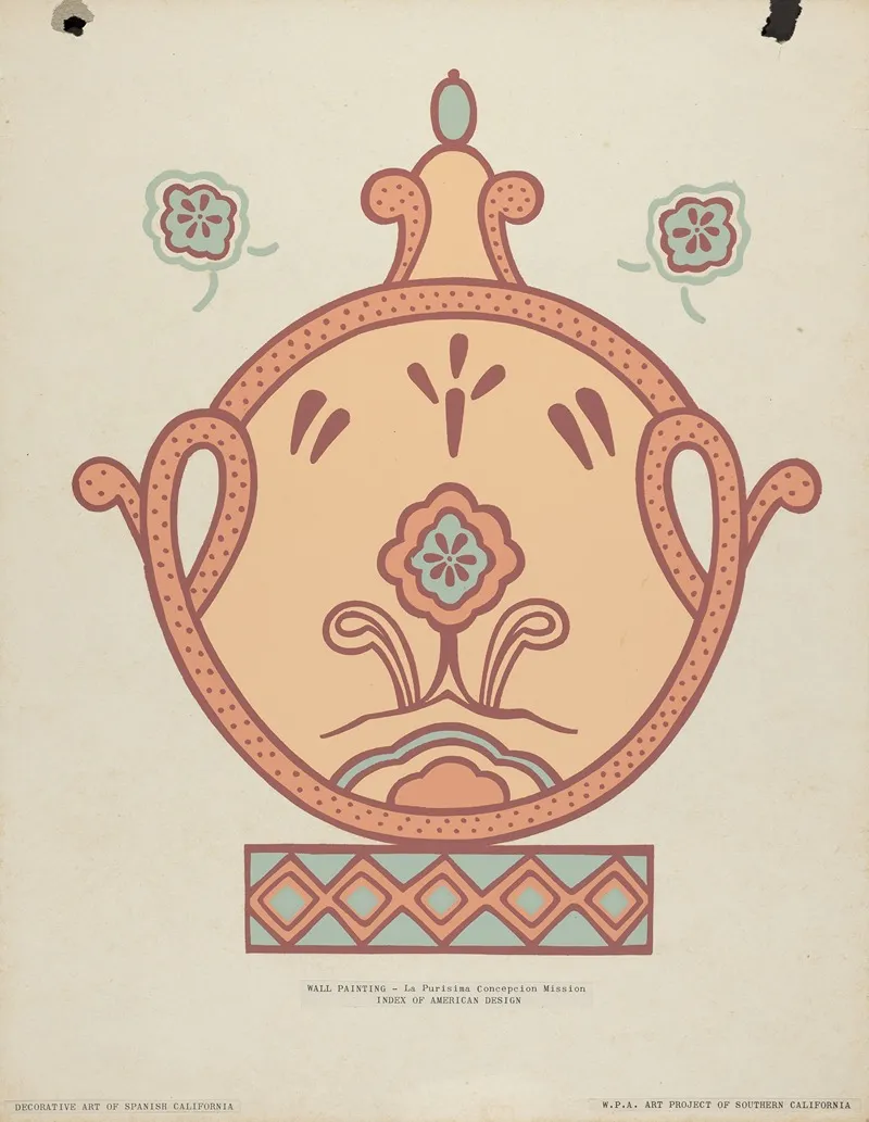 Mission La Purisima Concepcion Wall Painting From The Portfolio Decorative Art Of Spanish California 2