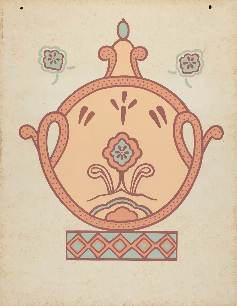 Mission La Purisima Concepcion Wall Painting From The Portfolio Decorative Art Of Spanish California