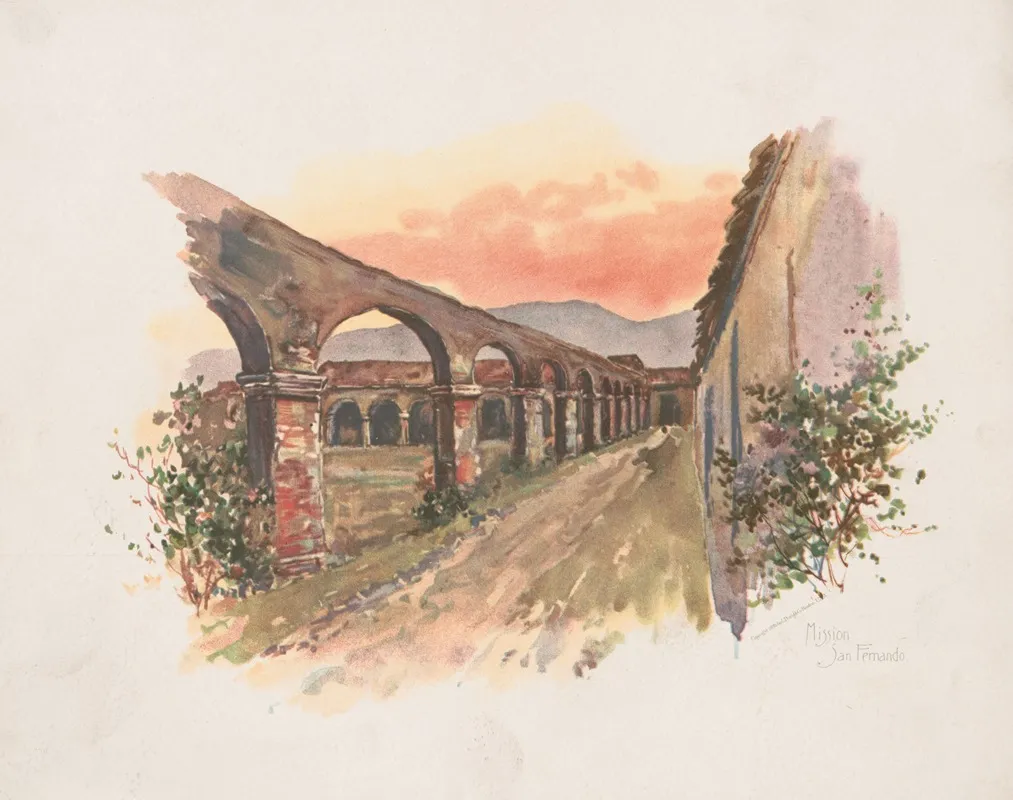Mission San Fernando by Louis Kinney Harlow - Canvas Print