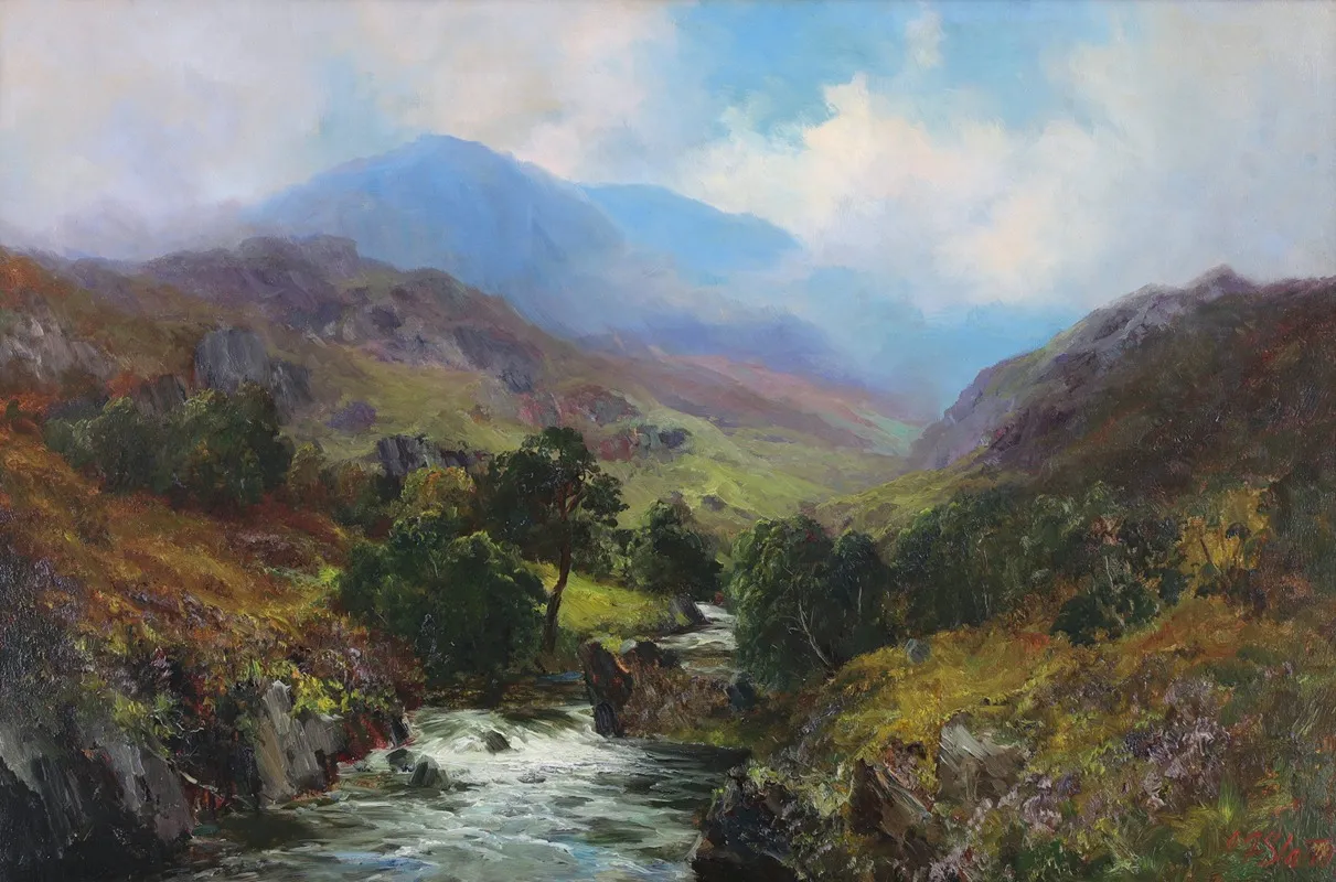 Mist Rising Over A River In The Scottish Highlands