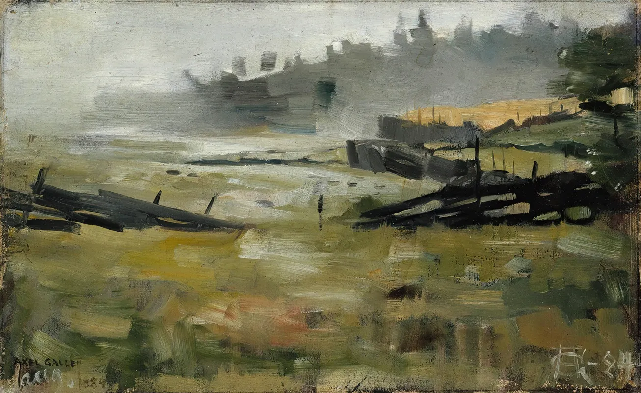 Misty Landscape by Akseli Gallen-Kallela - Canvas Print