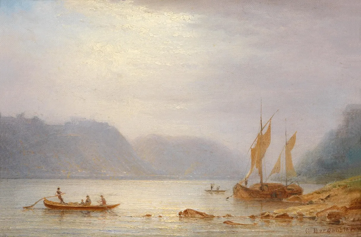 Mittagssonne St Goarshausen by Carl Morgenstern - Canvas Print