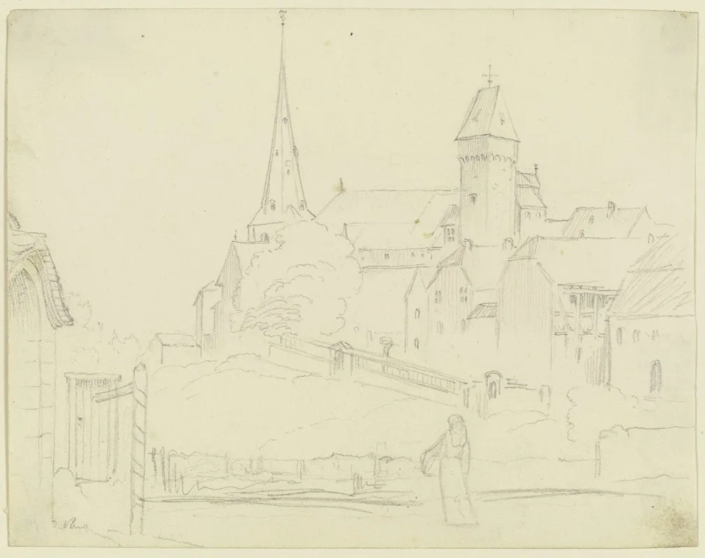 Mittelalterliches Dorf Mit Kirche Und Stadtturm