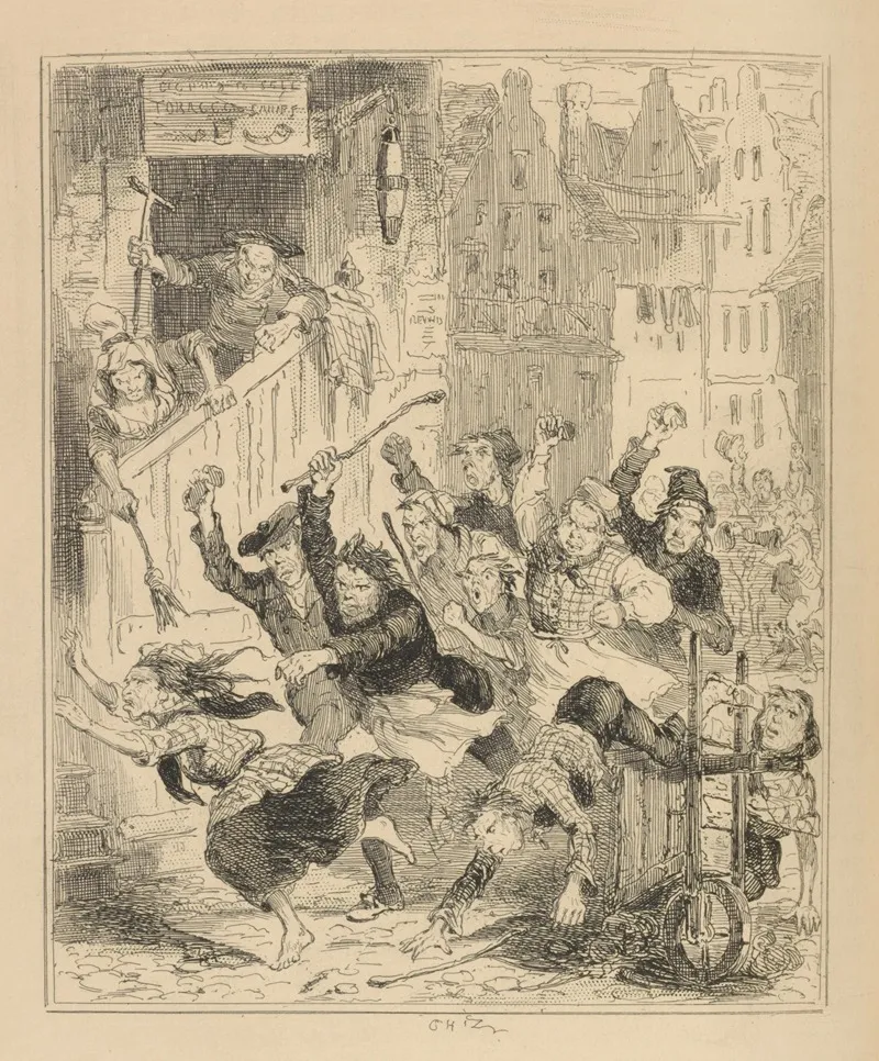 Mob Pursuing Mrs Mcdougal