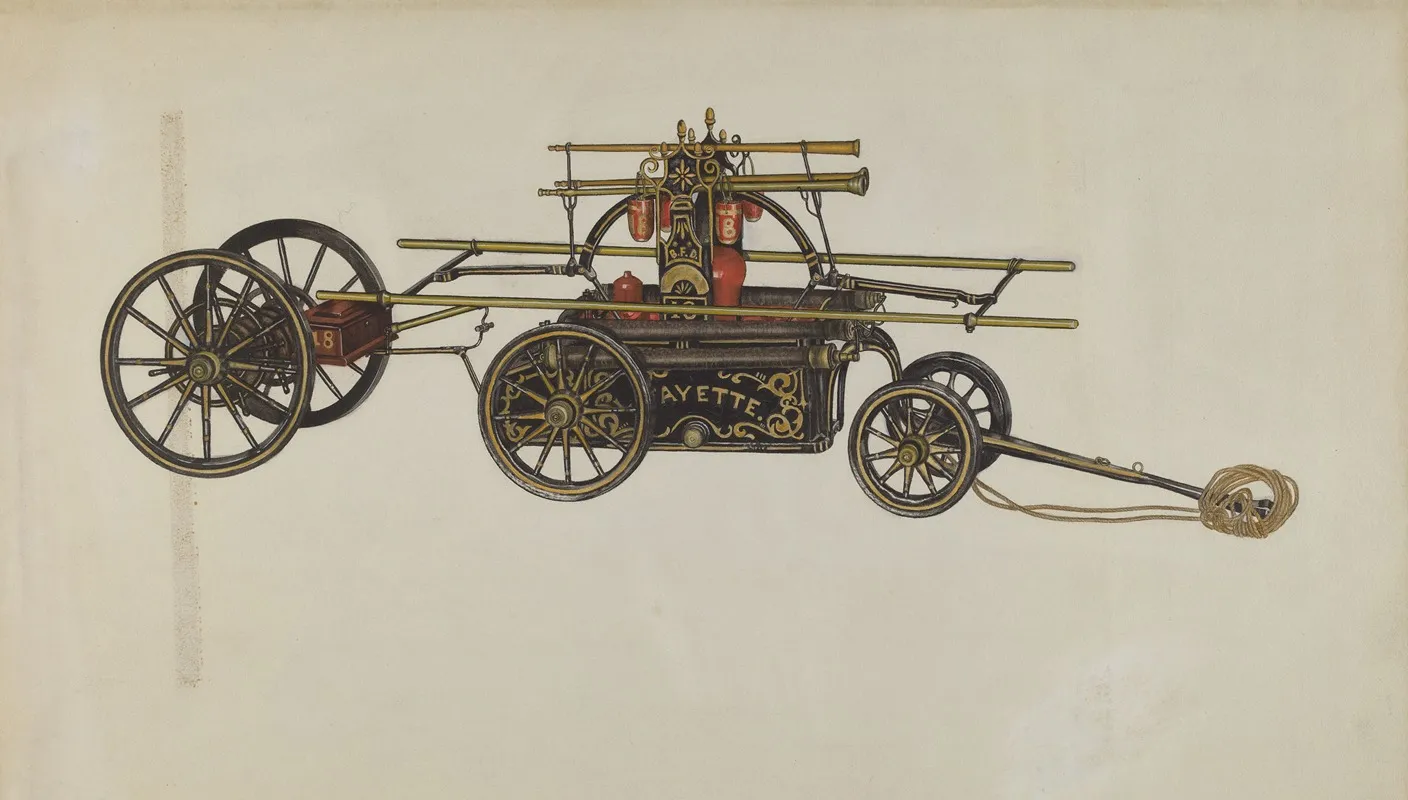 Model Of A Fire Engine by Betty Fuerst - Canvas Print