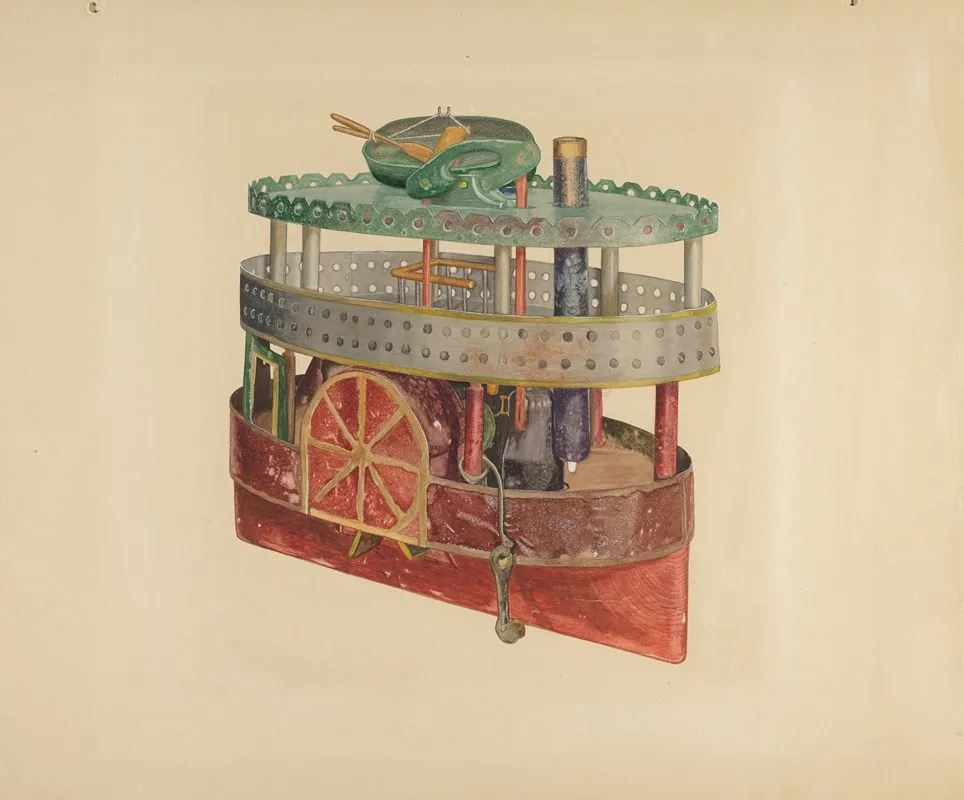 Model Of A Side Wheeler by William Pollman - Canvas Print
