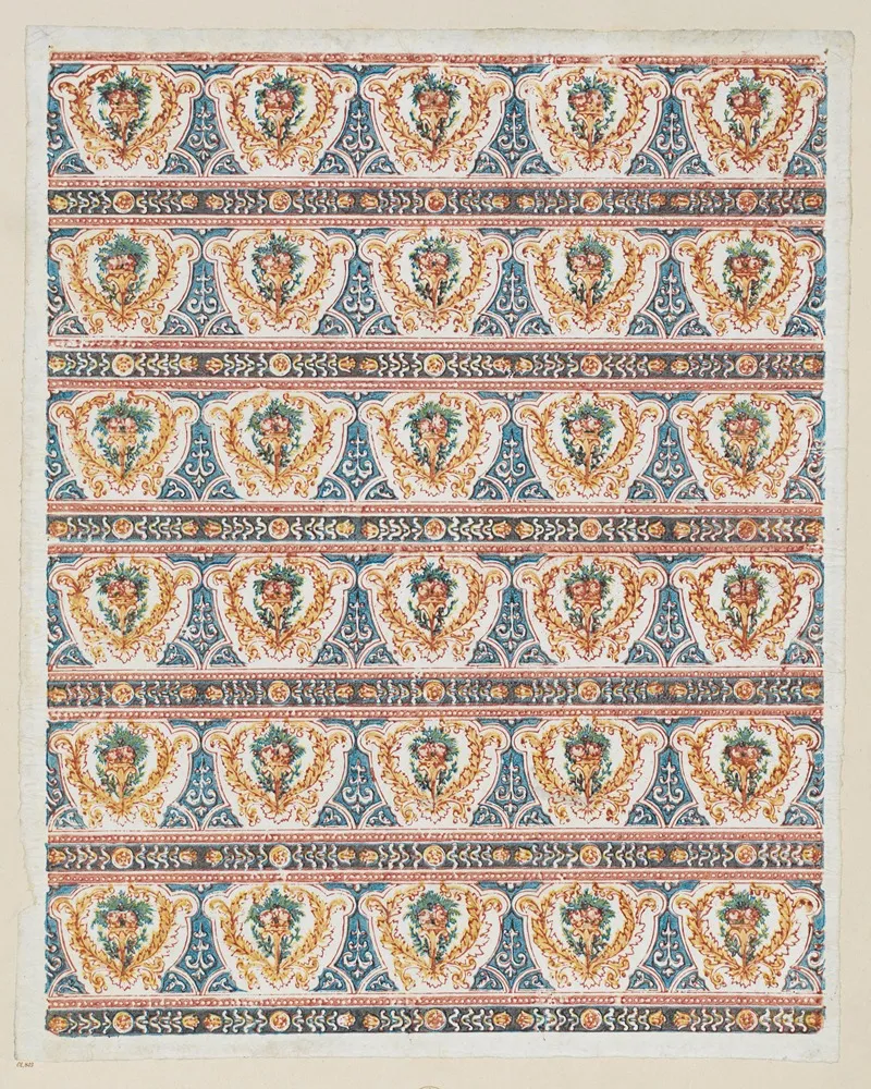 Modeldruckpapier Florale Musterbander