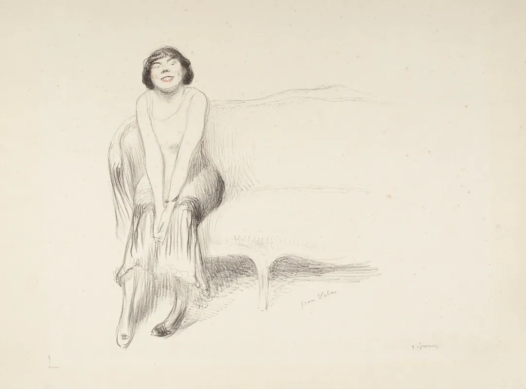 Modele Causant by Jean Veber - Canvas Print