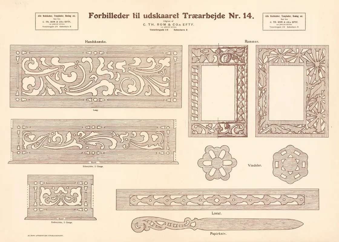 Models For Carved Woodwork Pl 14 by Jørgen Bucka - Canvas Print