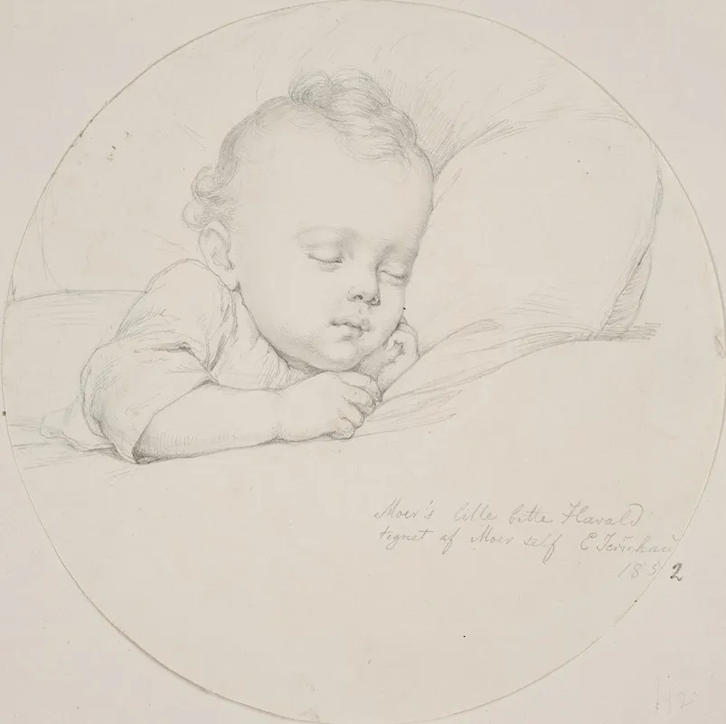 Moers Lille Bitte Harald Tegnet Af Moer Self by Elisabeth Jerichau Baumann - Canvas Print