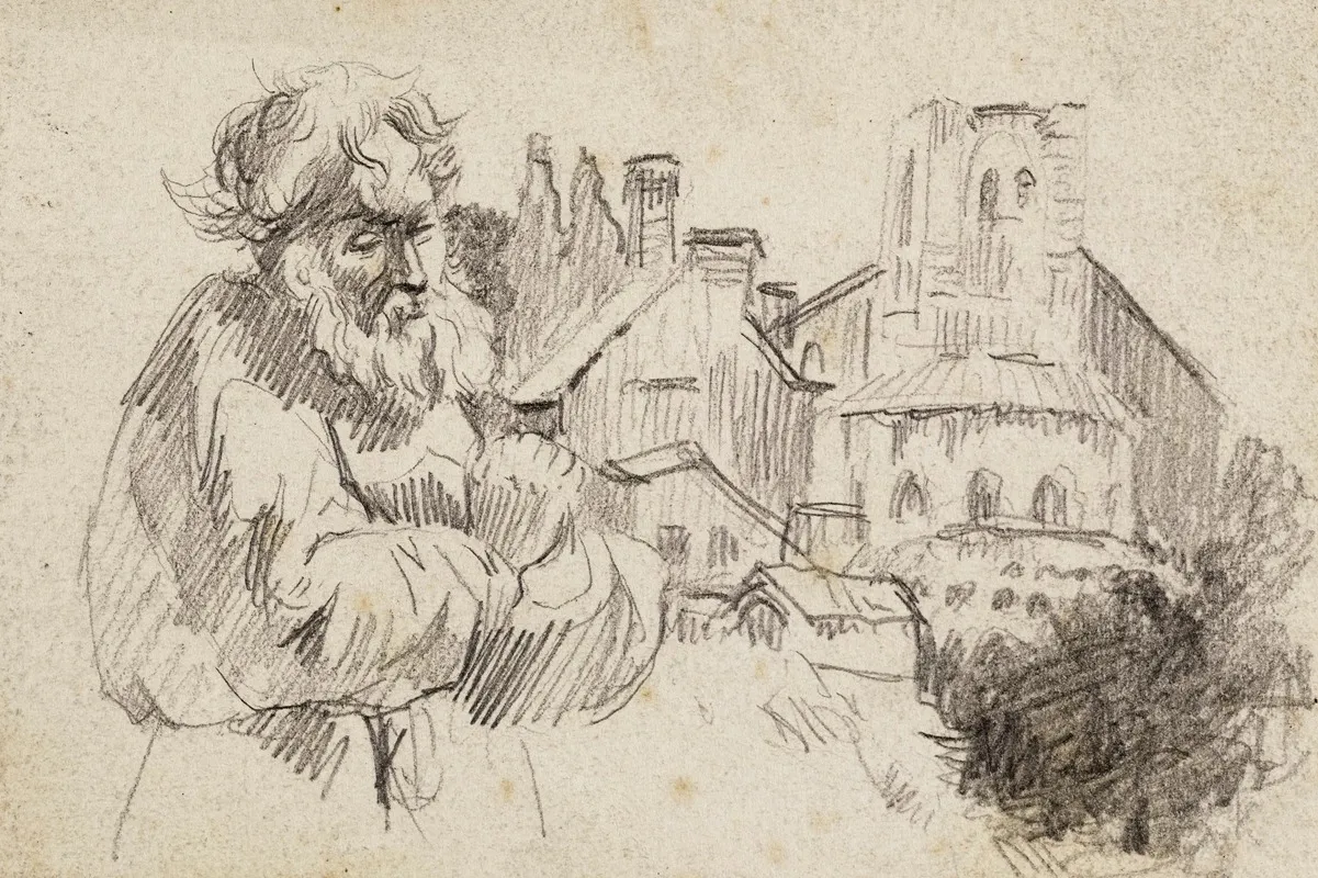 Moine Devant Une Eglise