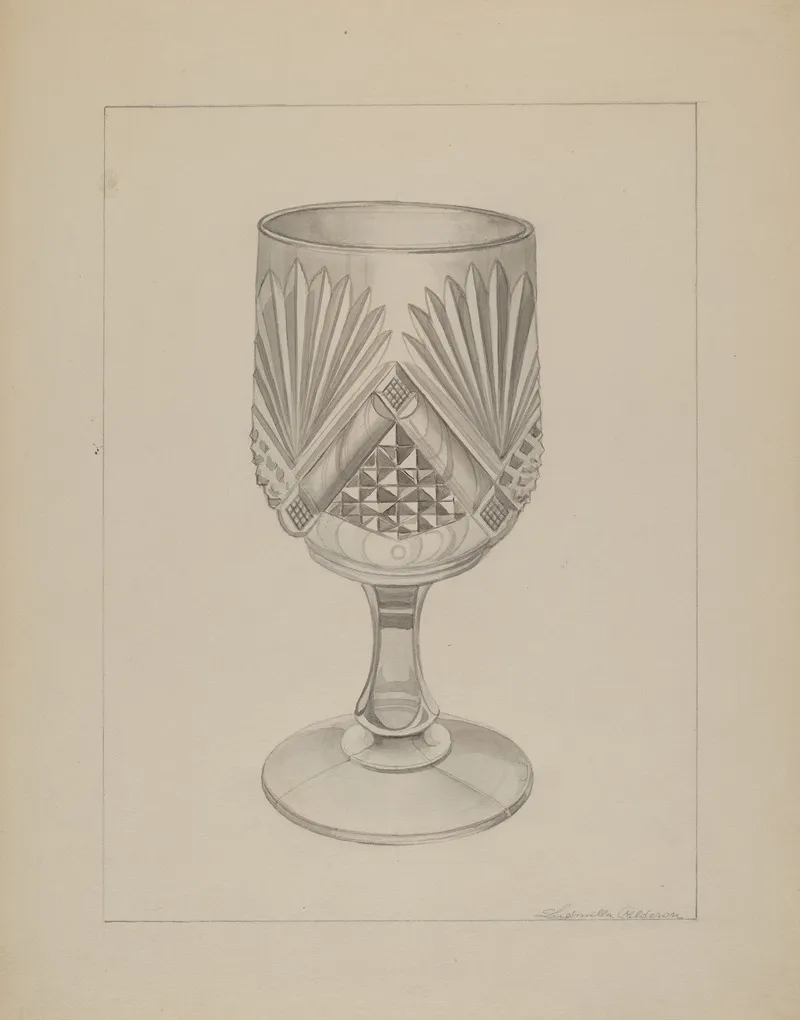 Molded Water Glass by Ludmilla Calderon - Canvas Print