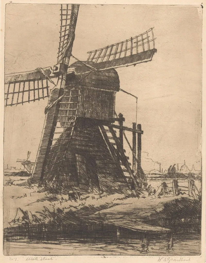 Molen Aan Het Water Bij Leiden