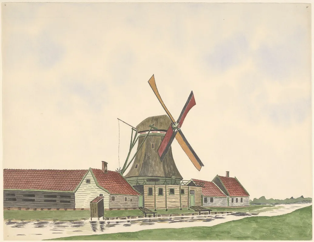 Molen Papiermolen De Kaarsenmaker by Johannes Nicolaas Eijman - Canvas Print