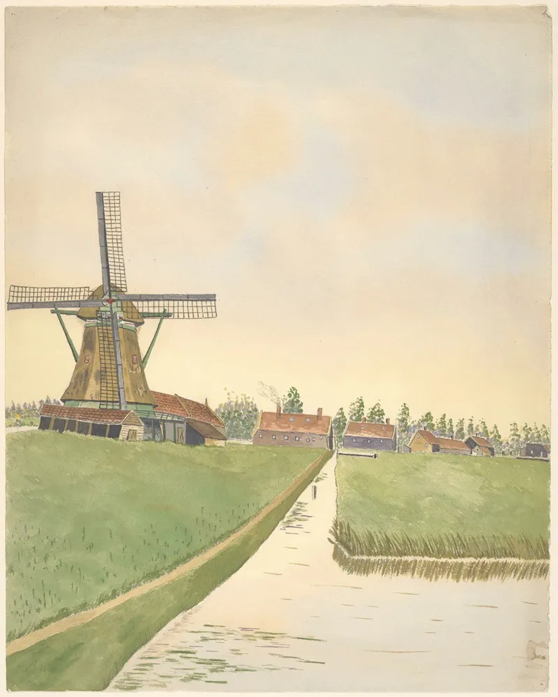 Molens De Krijthengst Westzaandam by Johannes Nicolaas Eijman - Canvas Print