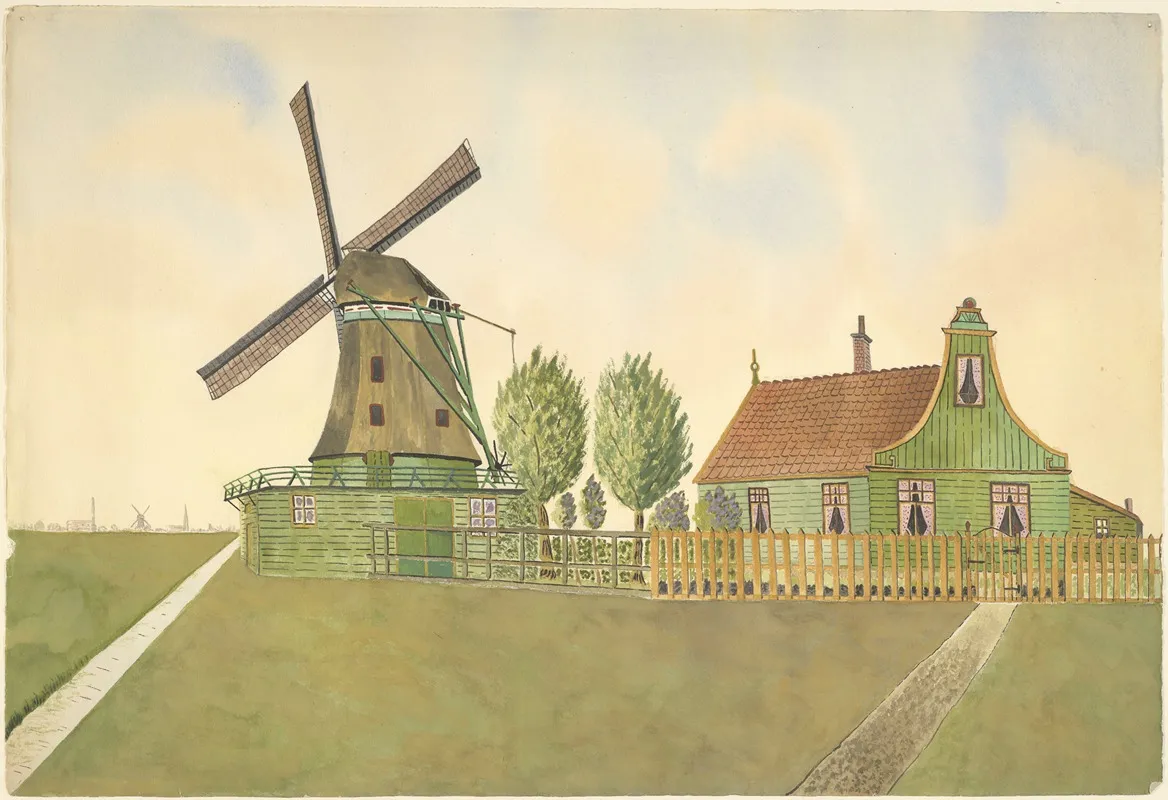 Molens Houtzaagmolen De Haan Westzaandam by Johannes Nicolaas Eijman - Canvas Print