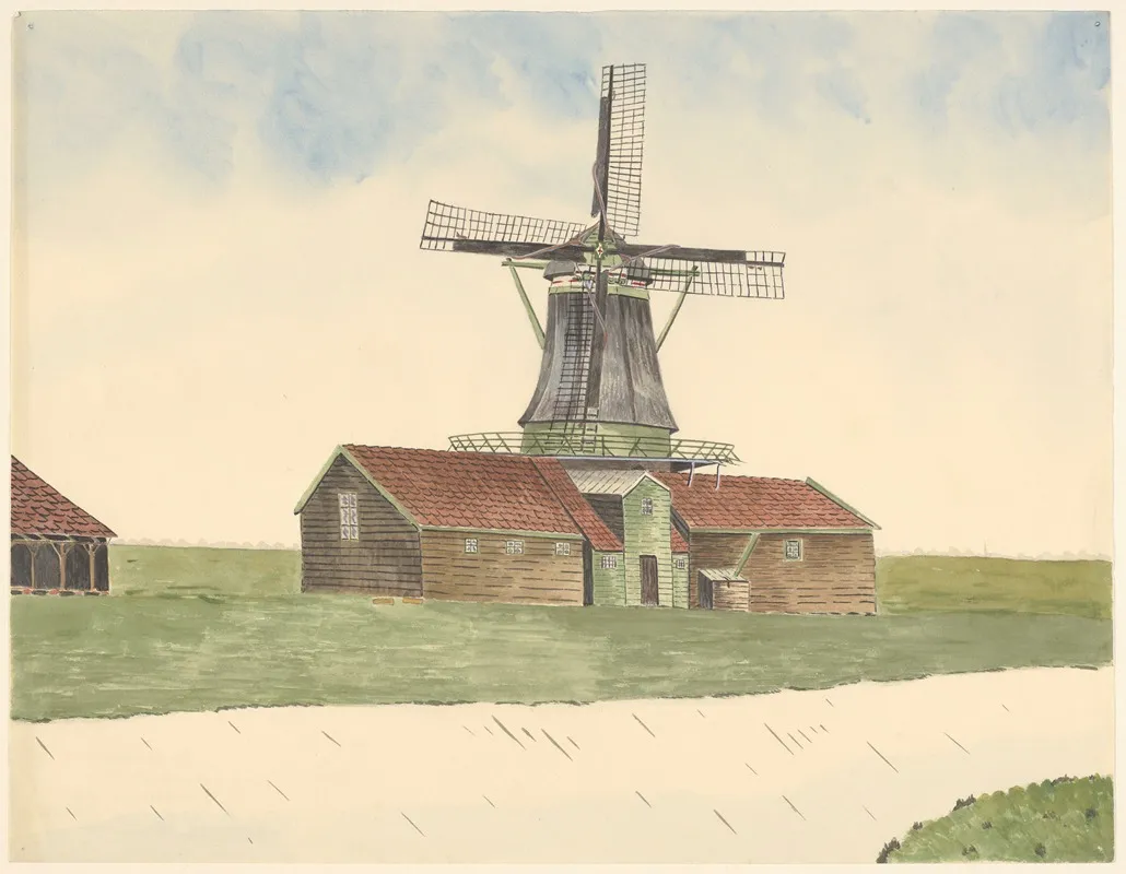 Molens Houtzaagmolen De Vechter Oostzijderveld by Johannes Nicolaas Eijman - Canvas Print