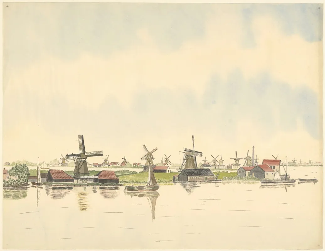 Molens Molengroep Aan De Kalverpoel by Johannes Nicolaas Eijman - Canvas Print