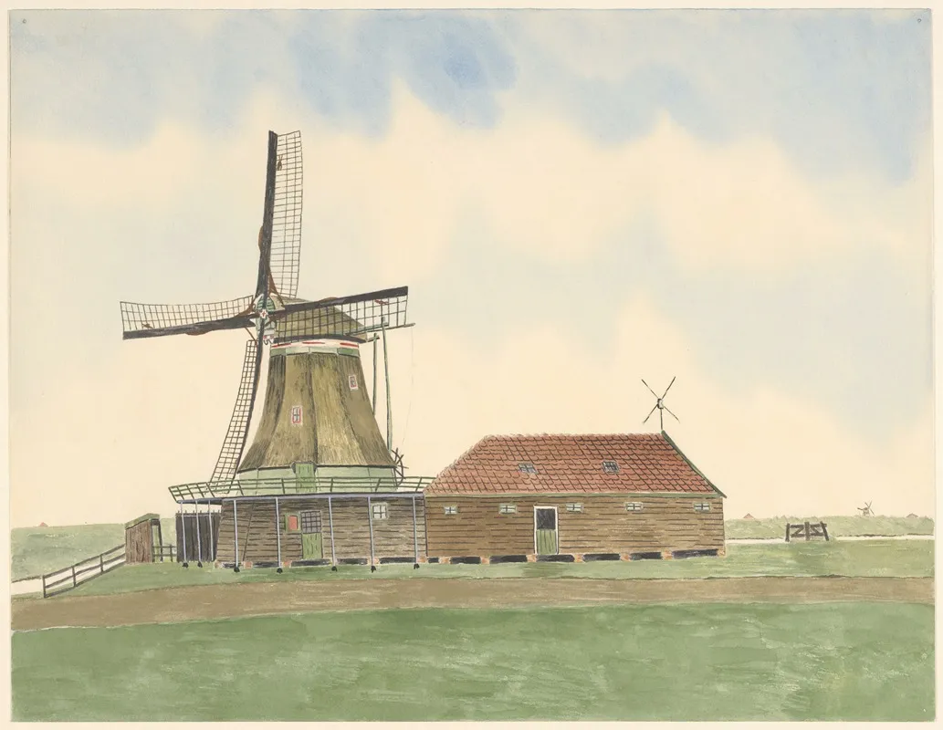 Molens Oliemolen Het Leven Oostzaandam by Johannes Nicolaas Eijman - Canvas Print