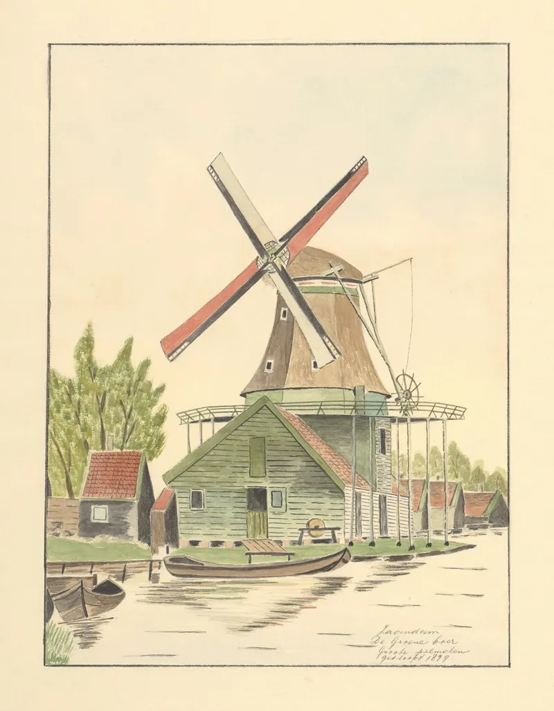 Molens Pelmolen De Groene Boer by Johannes Nicolaas Eijman - Canvas Print
