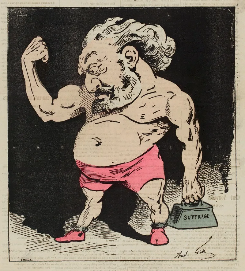 Mollirais Tu Mon Vieux Biceps by André Gill - Canvas Print