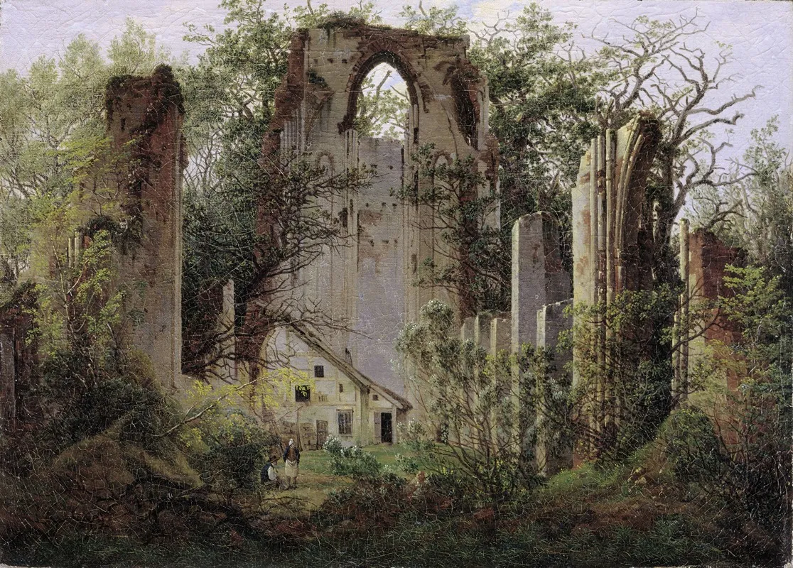 Monastery Ruin Eldena by Caspar David Friedrich - Canvas Print