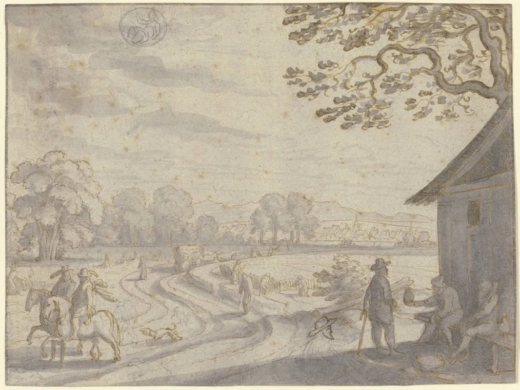Monatsbild August Oben Links Das Zeichen Der Jungfrau by Matthäus Merian the elder - Canvas Print