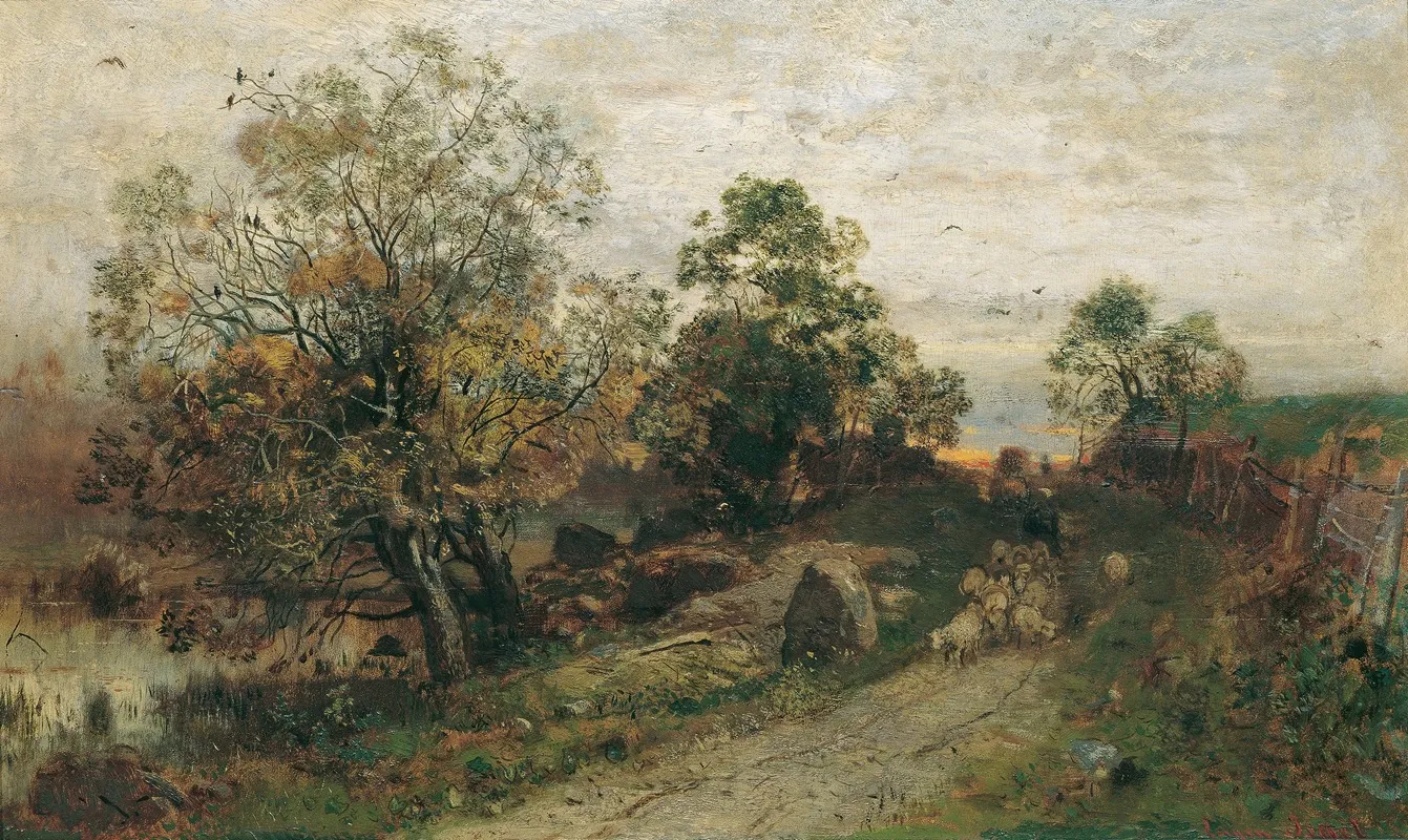 Mondaufgang 2 by Eugen Jettel - Canvas Print