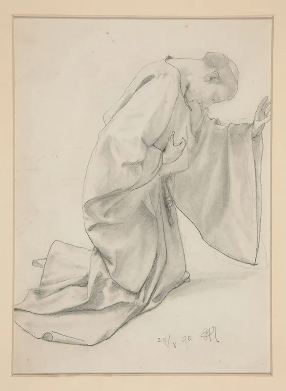 Monk Kneeling by Alfred Parsons - Canvas Print