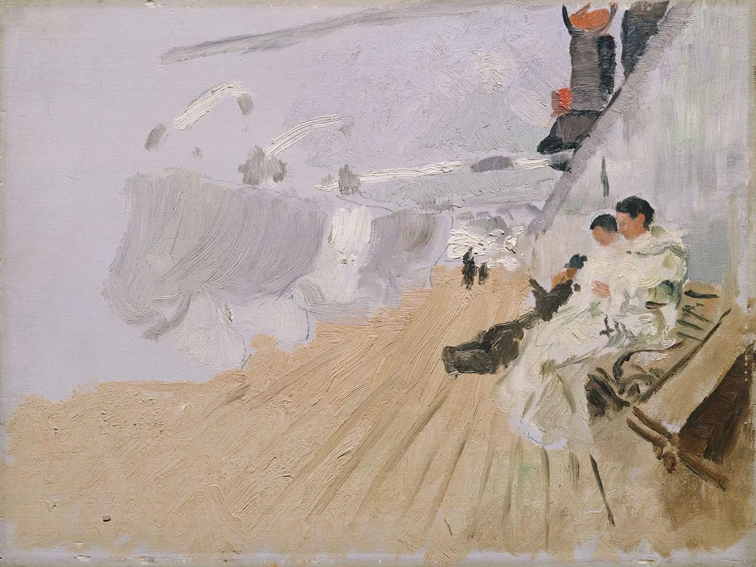 Monks On The Deck by Frits Thaulow - Canvas Print