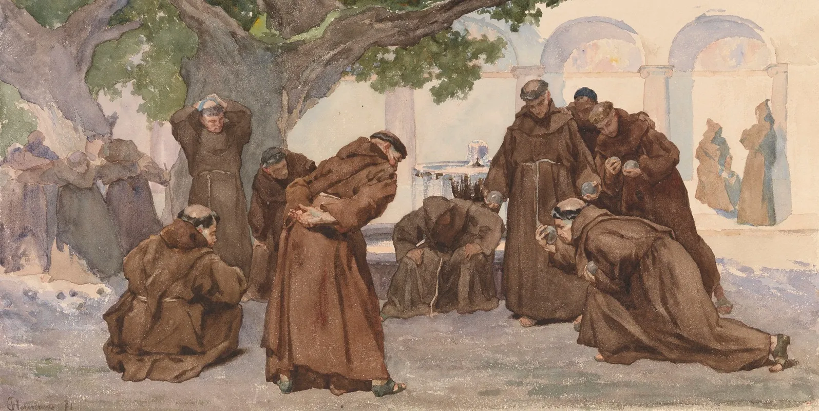 Monks Playing Ballgames