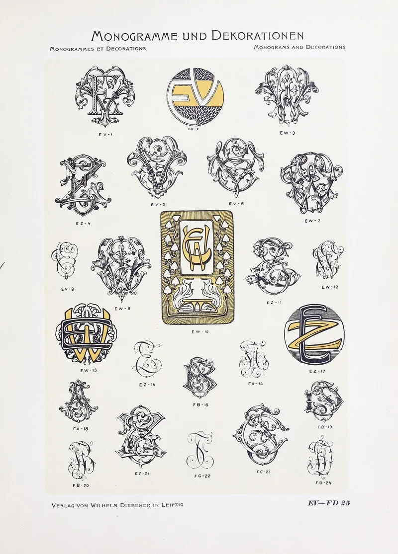 Monogrammes Und Dekorationen Pl 025