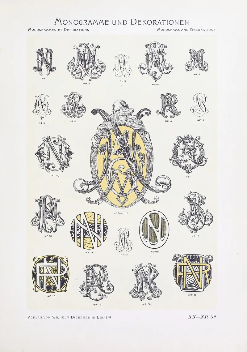 Monogrammes Und Dekorationen Pl 052