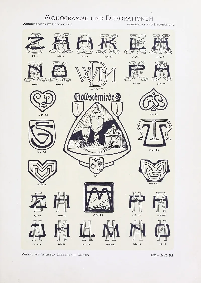 Monogrammes Und Dekorationen Pl 091