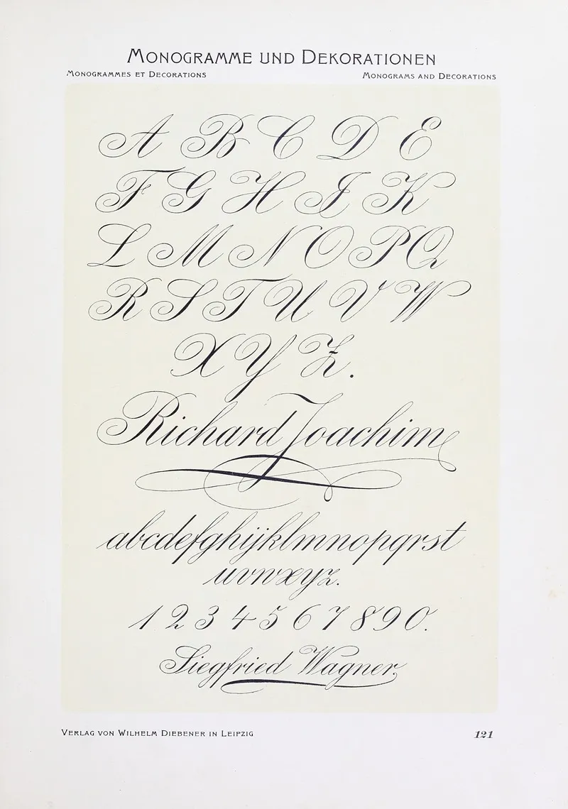 Monogrammes Und Dekorationen Pl 121 by Wilhelm Diebener - Canvas Print
