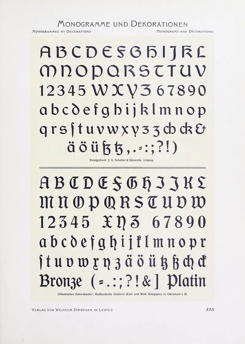 Monogrammes Und Dekorationen Pl 125 by Wilhelm Diebener - Canvas Print