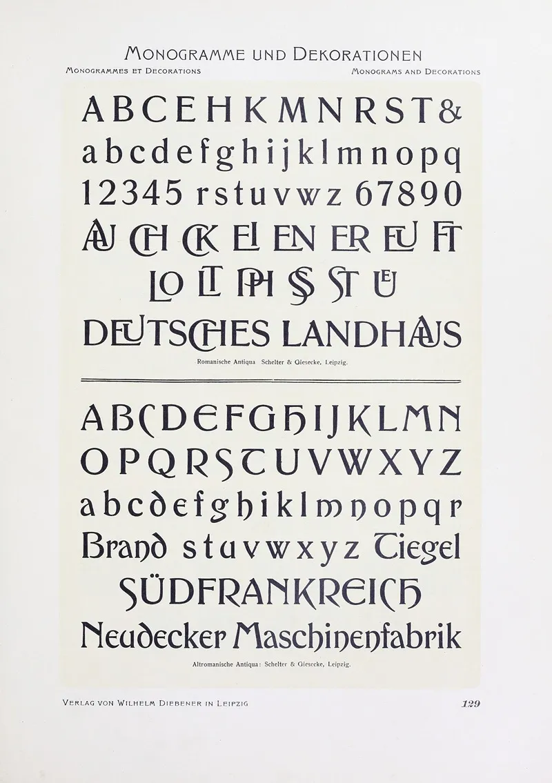Monogrammes Und Dekorationen Pl 129 by Wilhelm Diebener - Canvas Print